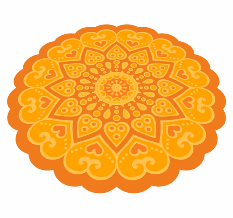 Narancssárga mandala vinyl szőnyeg - TenStickers