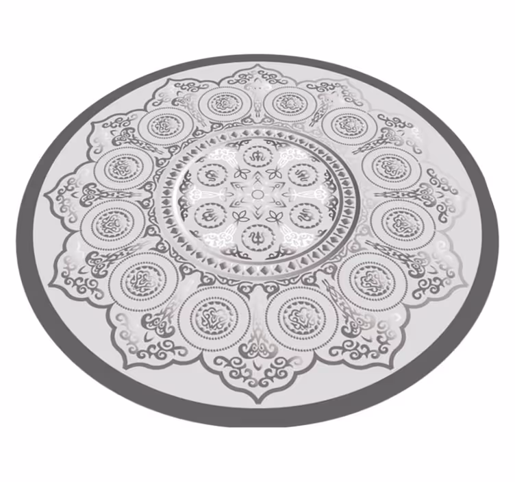 Szürke mandala mintás mandala vinyl szőnyeg - TenStickers