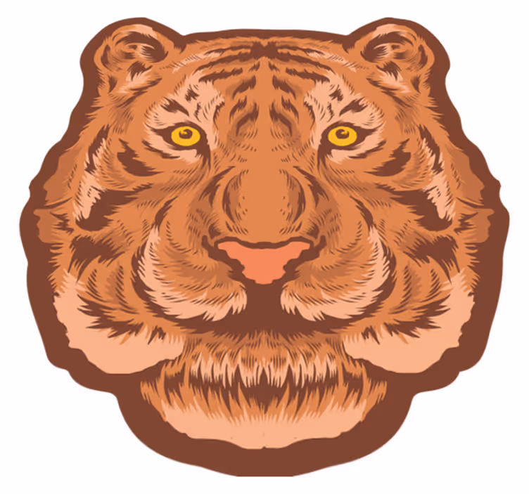Tigris embléma állati vinil szőnyeg - TenStickers