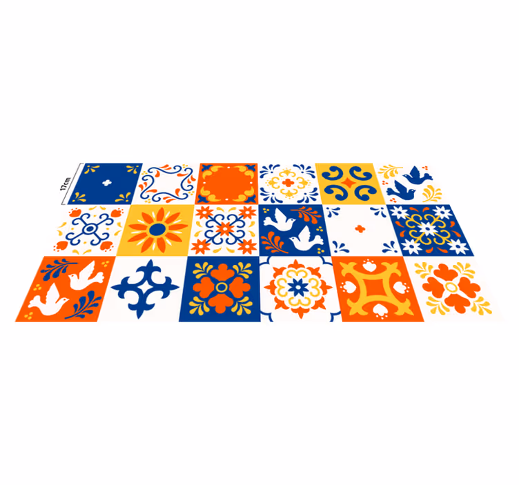 Mexikói csempe minta modern szőnyeg - TenStickers