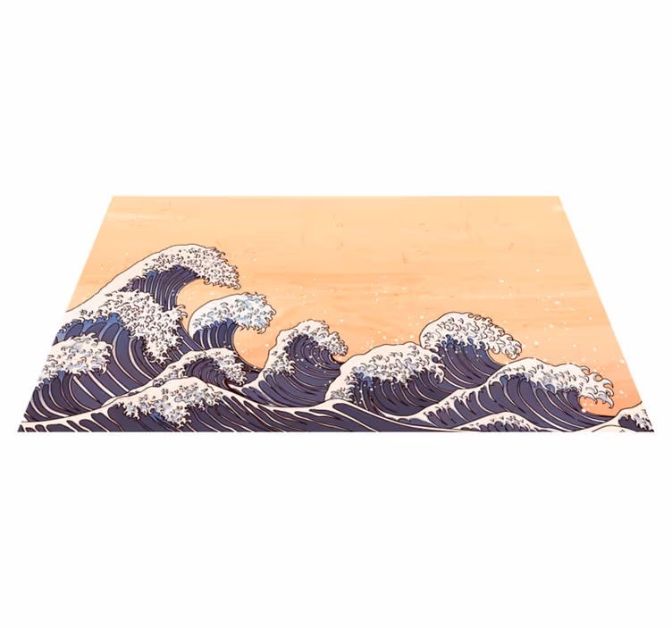 Hagyományos japán wave vinyl szőnyeg - TenStickers