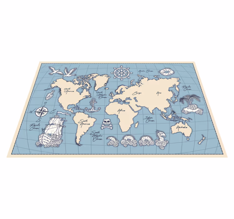 Vintage worldmap világtérkép szőnyeg - TenStickers