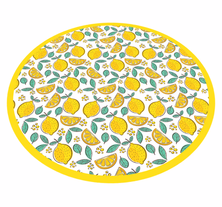 Szemléltető citrom mintás konyhai padlólapok - TenStickers