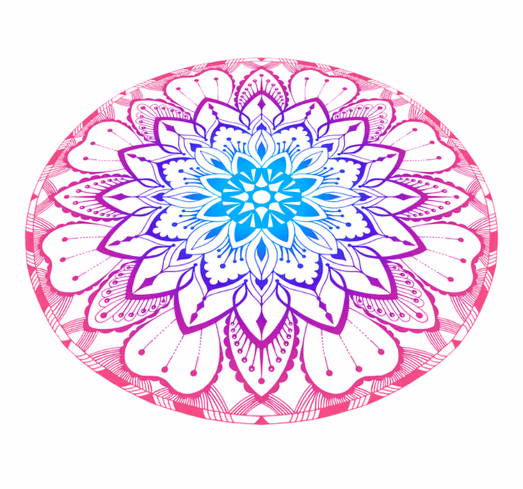 Kör alakú kék és lila mandala szőnyeg - TenStickers
