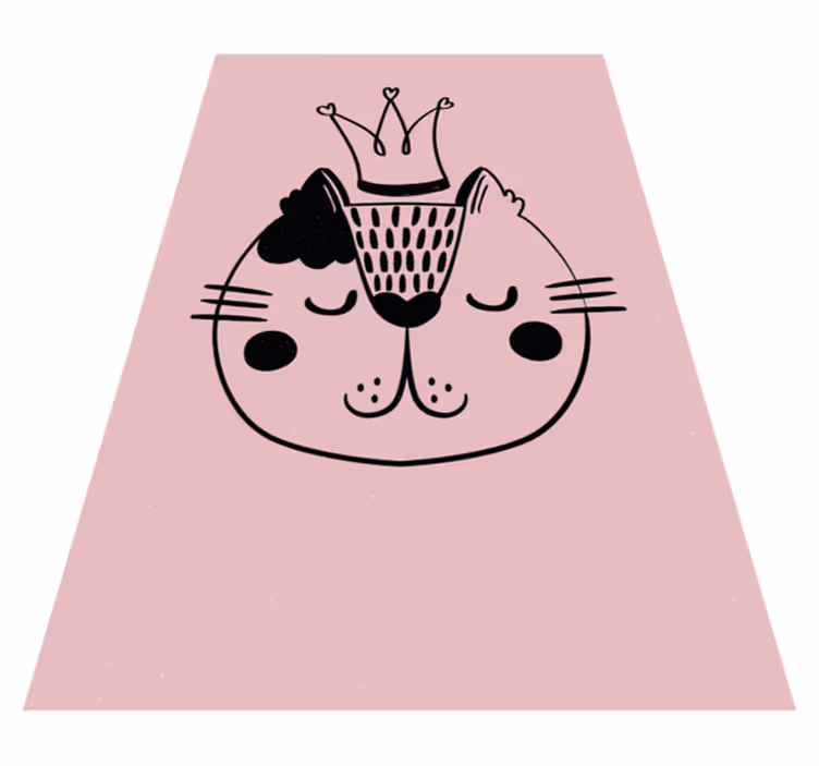 Koronás macska illusztráció vinil szőnyeg állat - TenStickers
