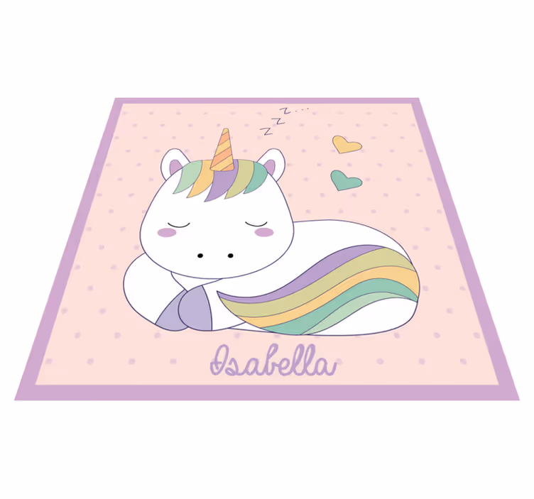 álmos unikornis Vinil szőnyeg nevekkel - TenStickers
