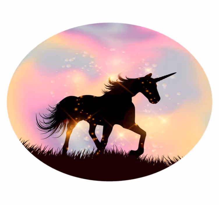 Galaktikus egyszarvú vinil szőnyeg állat - TenStickers