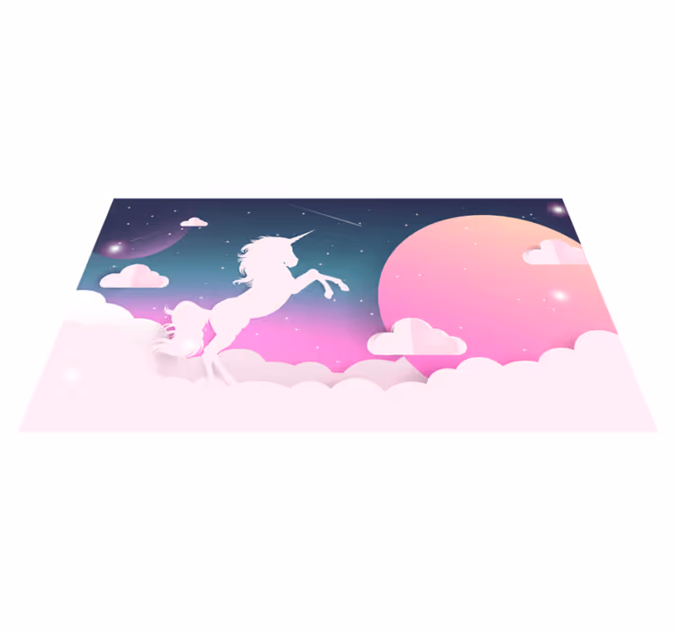 Art csillogó egyszarvú rajz szöveg állati szőnyeg - TenStickers