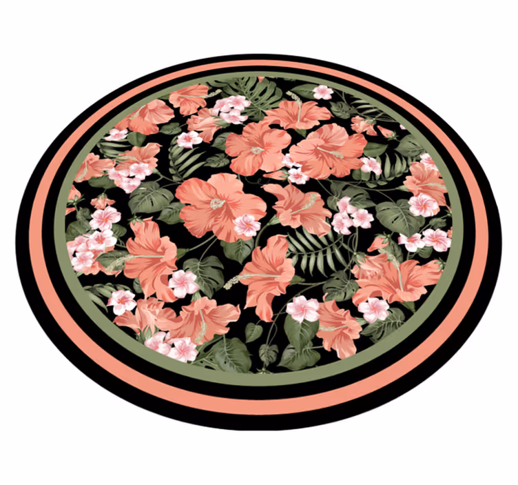 Trópusi virágzó hibiszkusz konyha padlólapok - TenStickers