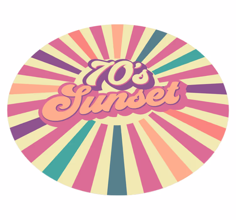 70-es naplemente hangulatú vinilszőnyegek mondatokkal - TenStickers