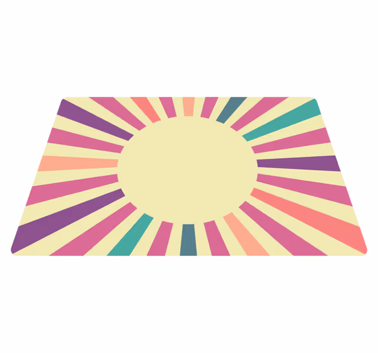 70-es évek geometrikus nap vintage vinyl szőnyeg - TenStickers