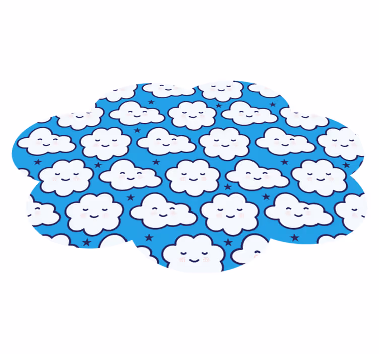 Mosolygó anime felhők gyerekek vinil szőnyeg - TenStickers