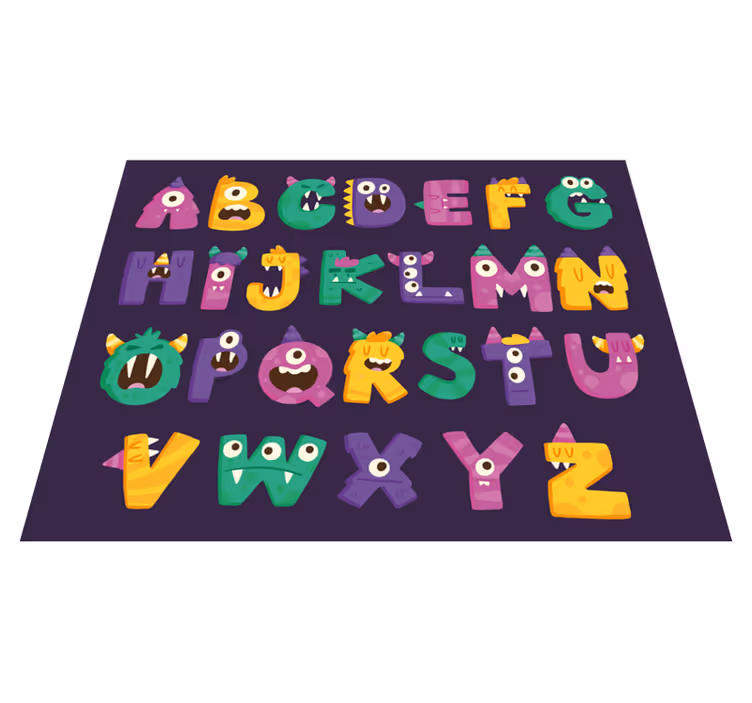 Rajzfilm szörny ábécé vinil ábécé szőnyeg - TenStickers
