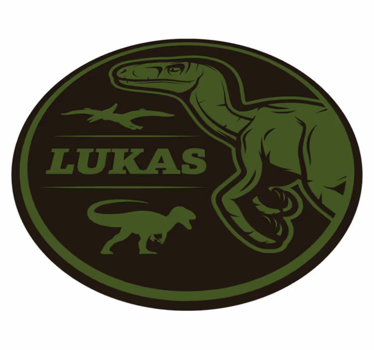 Dinoszaurusz raptor szöveggel állati szőnyeg - TenStickers