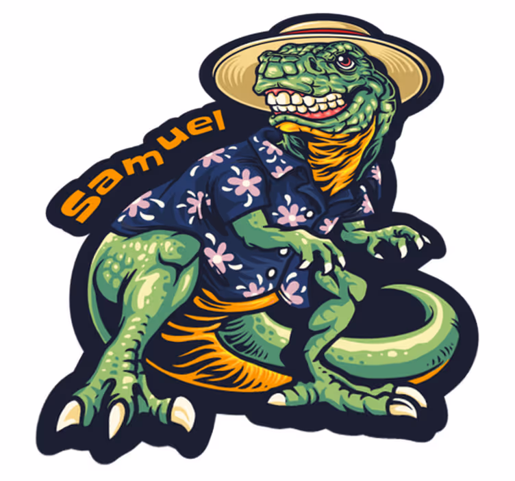 T rex dinoszaurusz a nyaraló hálószoba szőnyegen - TenStickers