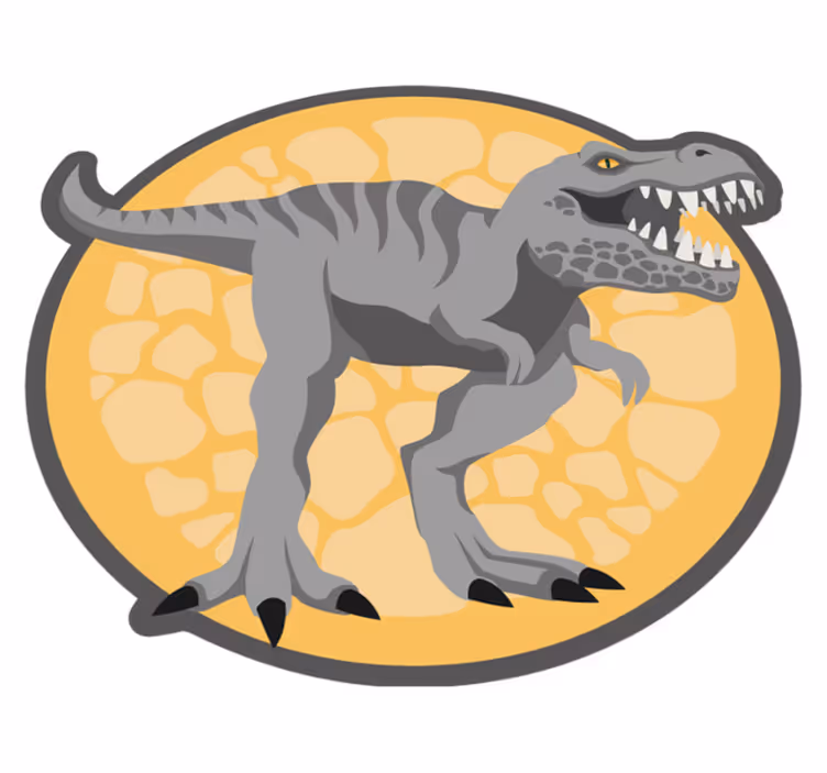 Dinoszaurusz kör alakú design vinil szőnyeg gyerekek - TenStickers