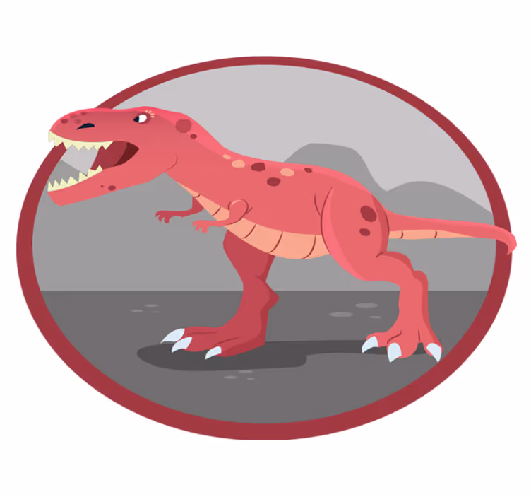 Vörös dinoszaurusz ordít 3d vinil szőnyeg - TenStickers