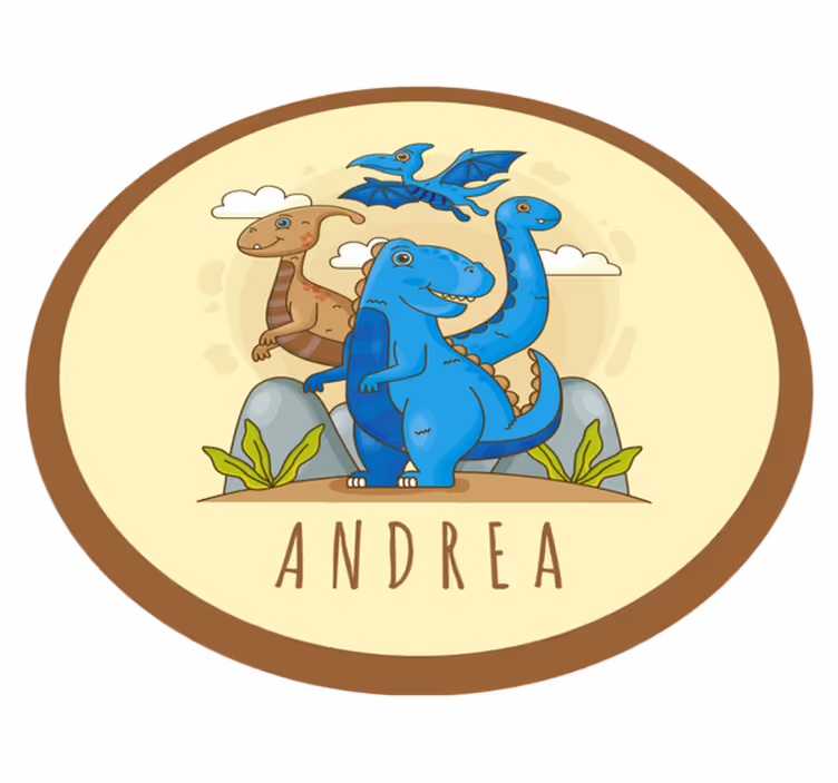 Dinoszaurusz kör összetétele Vinil szőnyeg nevekkel - TenStickers
