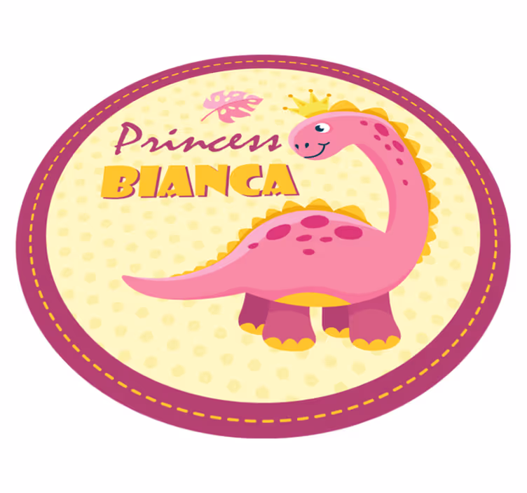 Személyre szabott hercegnő dinoszaurusz vinil szőnyeg - TenStickers