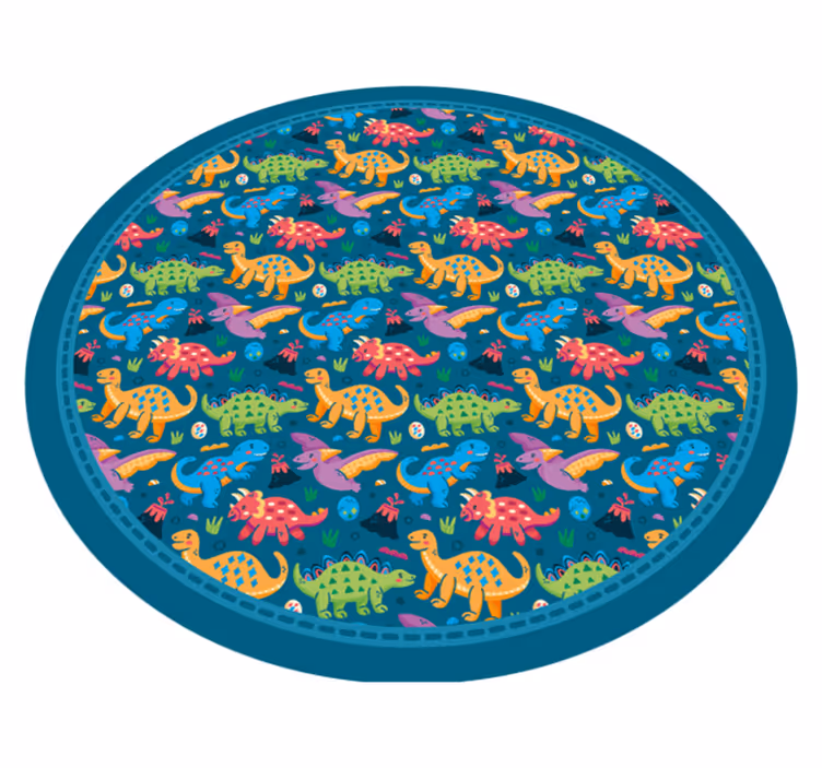 Dinoszaurusz körkörös minta vinil szőnyeg gyerekek - TenStickers
