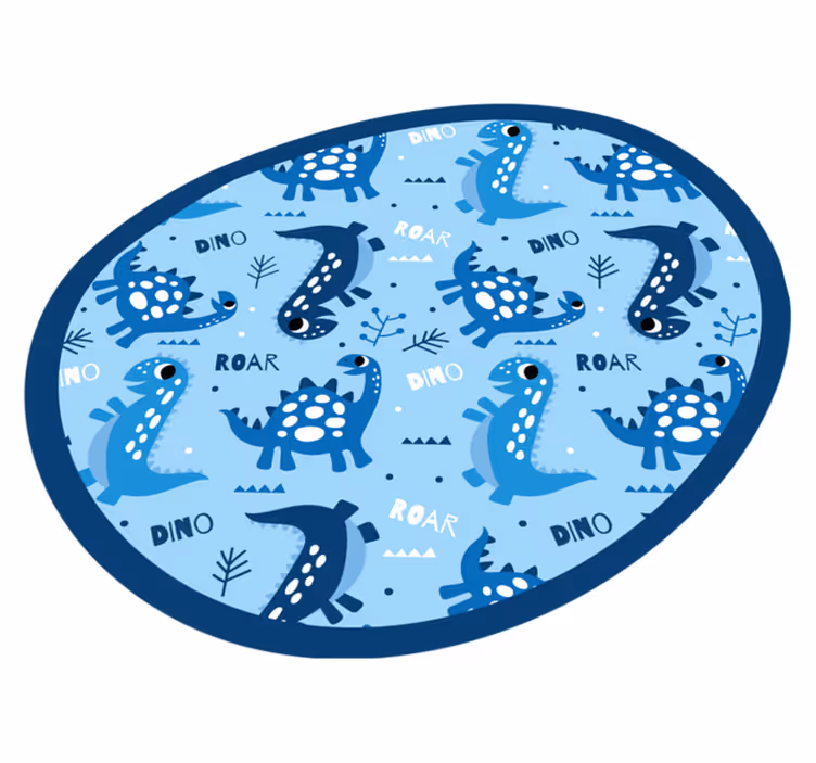 Kék dinoszauruszok ordítanak és dino vinyl szőnyeg - TenStickers