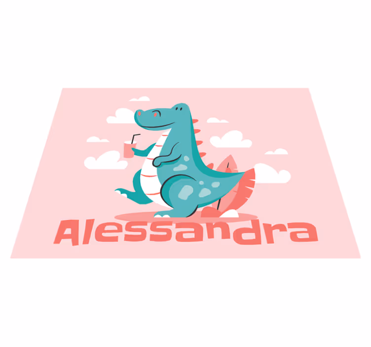 Dinoszaurusz személyre szabott névvel szőnyeg - TenStickers