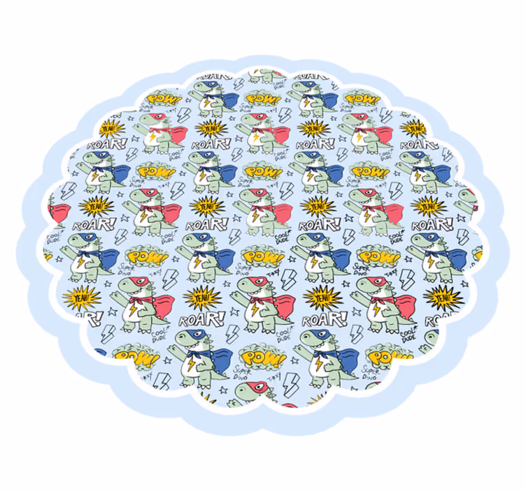 Szuper dinoszaurusz mintás gyerek vinil szőnyeg - TenStickers