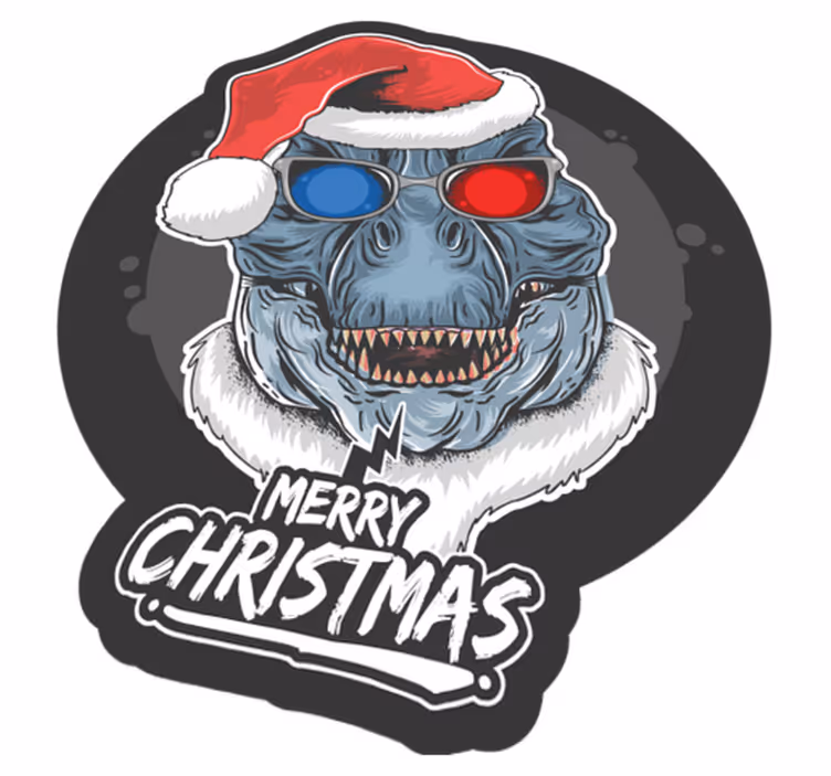 Karácsonyi dinoszaurusz vinil szőnyeg - TenStickers