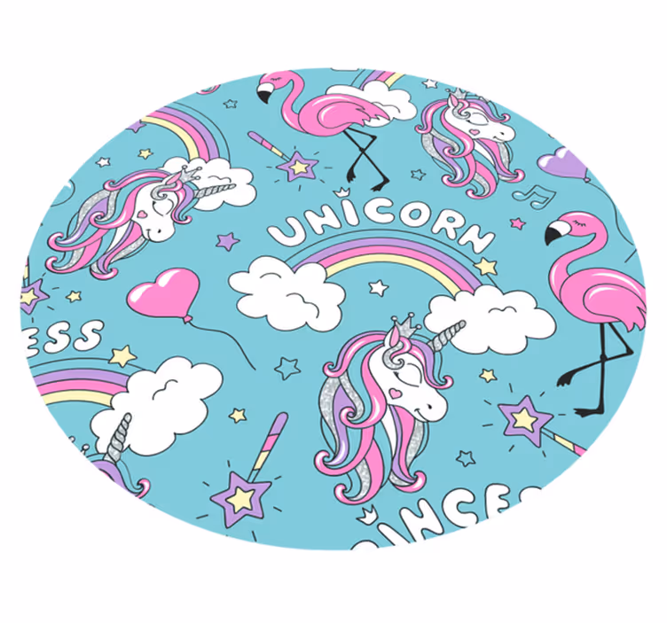 Egyszarvú minta flamingó állati szőnyeggel - TenStickers