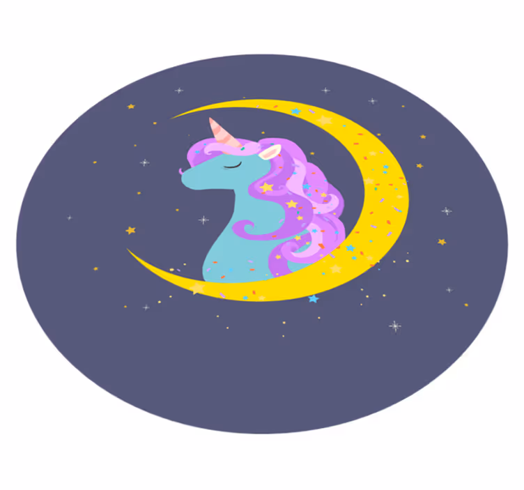 Egyszarvú félhold képei vinil szőnyeg gyerekek - TenStickers