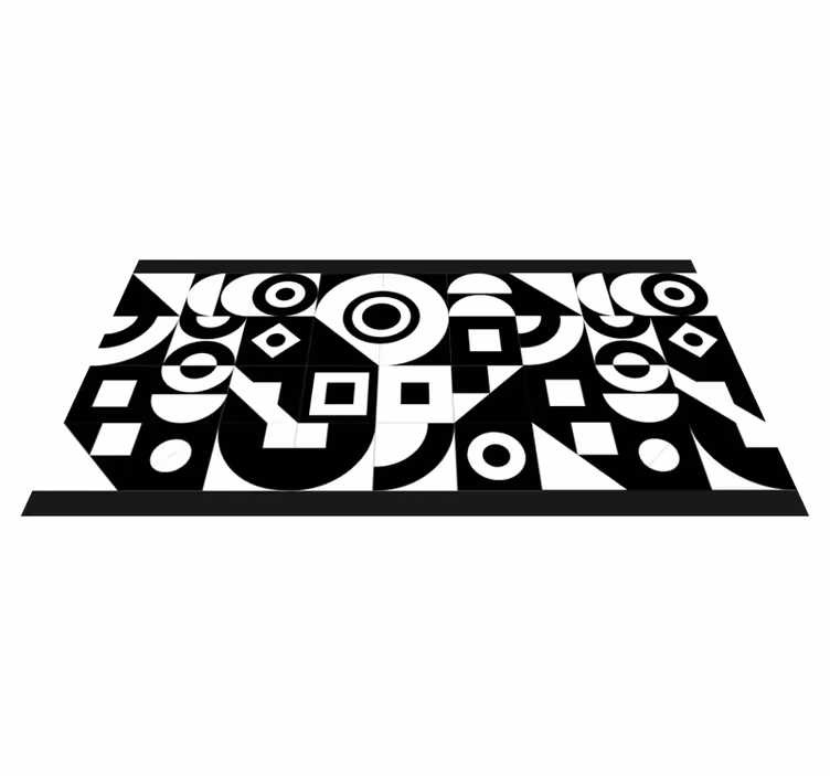 Geometriai fekete-fehér mintás futók - TenStickers
