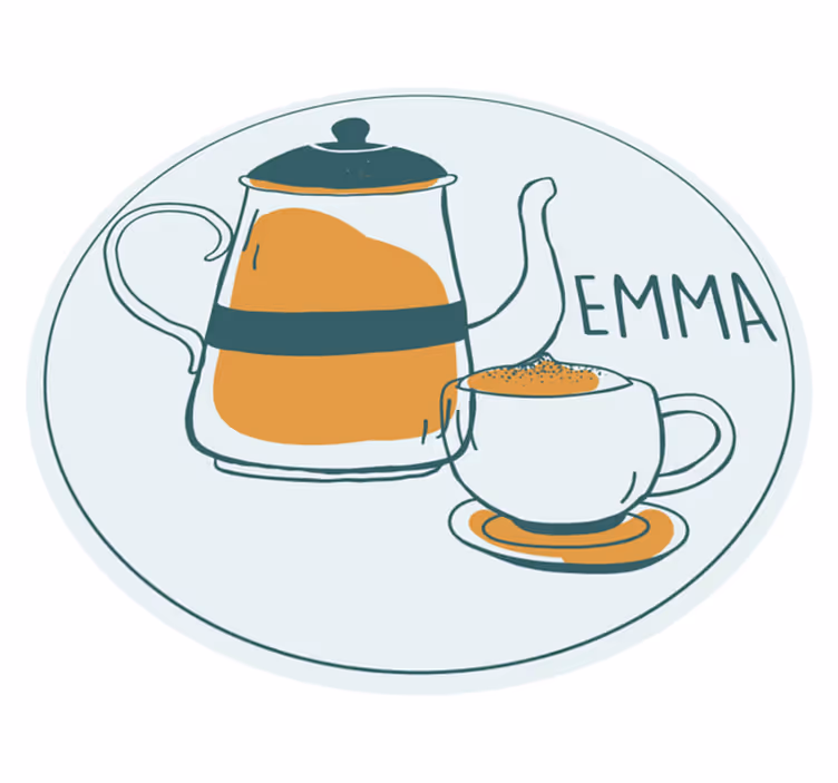 Kávé szöveg és csésze modern szőnyeg - TenStickers