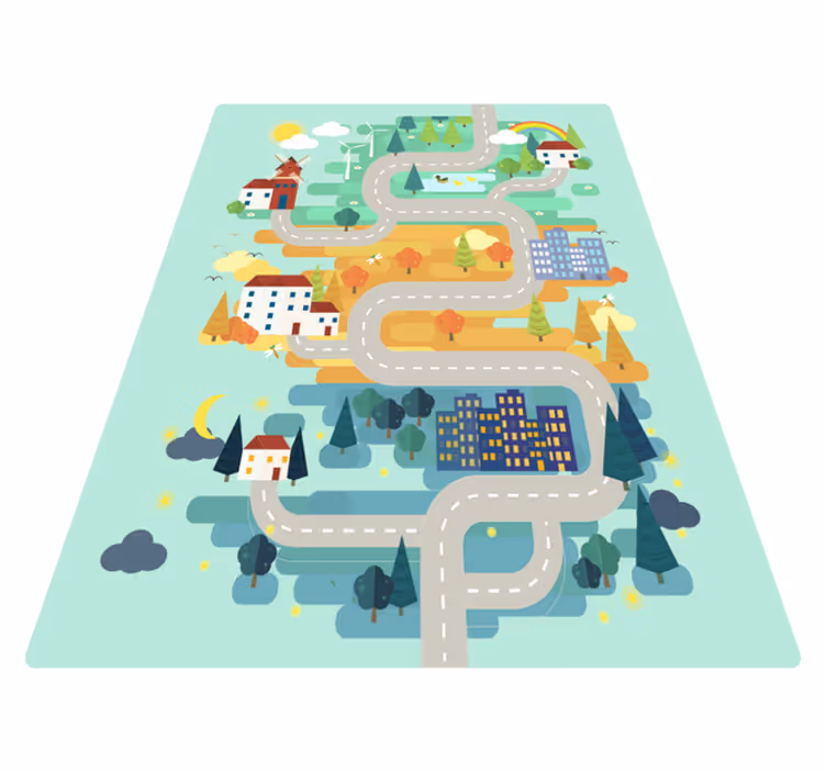 Rajzolt úttest vinil szőnyeg utak - TenStickers