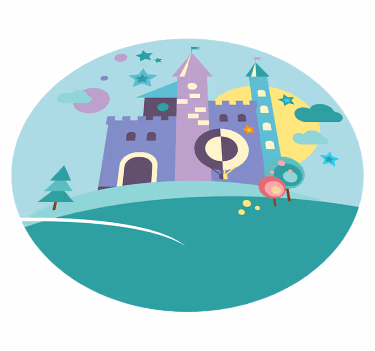Fantasy kastélyjáték vinil szőnyeg gyerekek - TenStickers