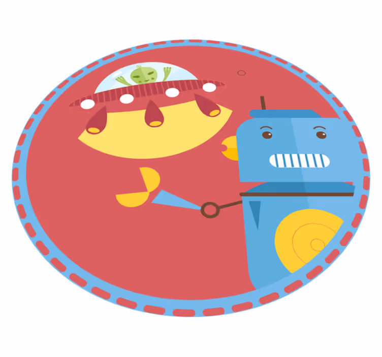 Háború idegen robot rajzfilm gyerekekkel vinyl szőnyeg - TenStickers