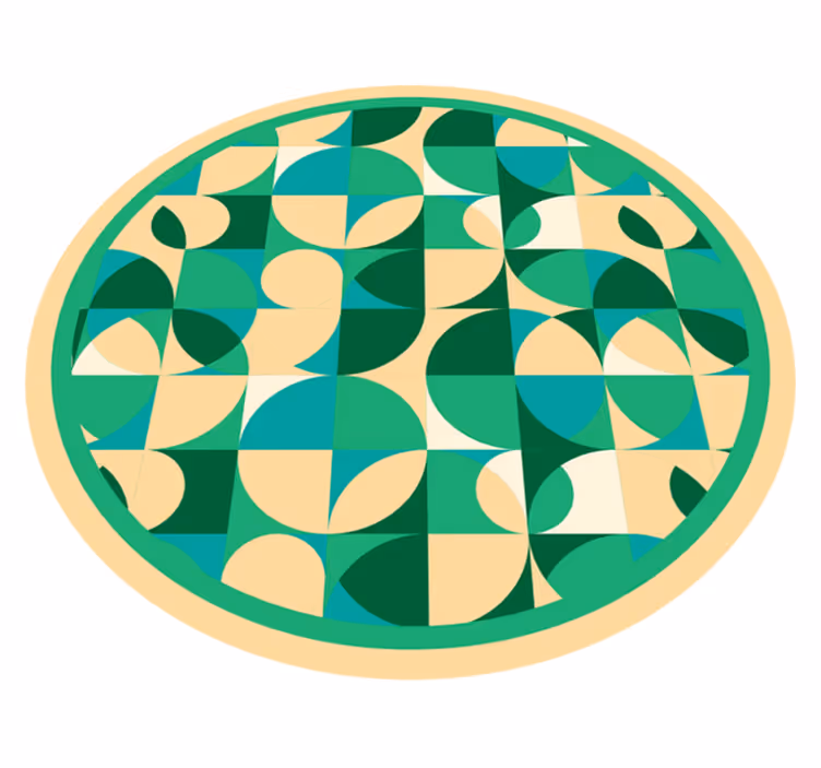 Zöld design kör alakú modern szőnyeg - TenStickers