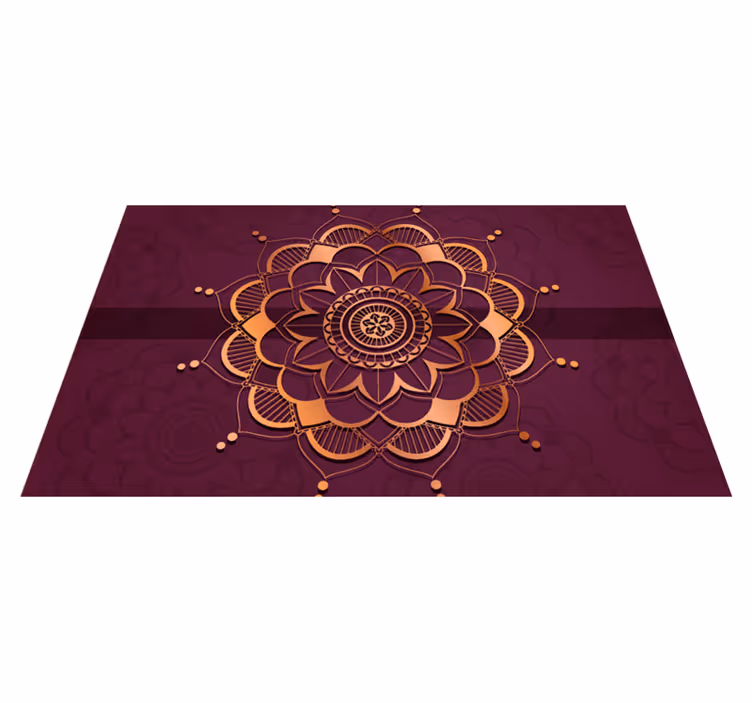 Lila és arany mandala vinyl szőnyeg otthoni - TenStickers
