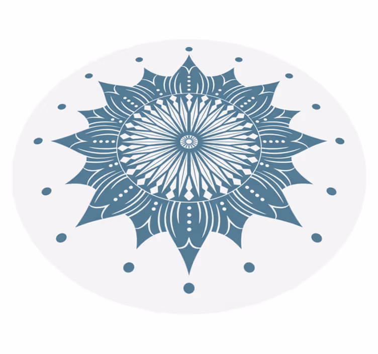 Türkiz mandala vinyl szőnyeg - TenStickers