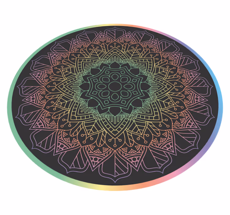Szivárvány mandala vinyl szőnyeg - TenStickers