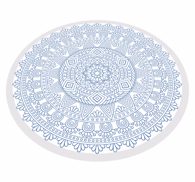 Sötétkék-fehér mandala vinyl szőnyeg - TenStickers
