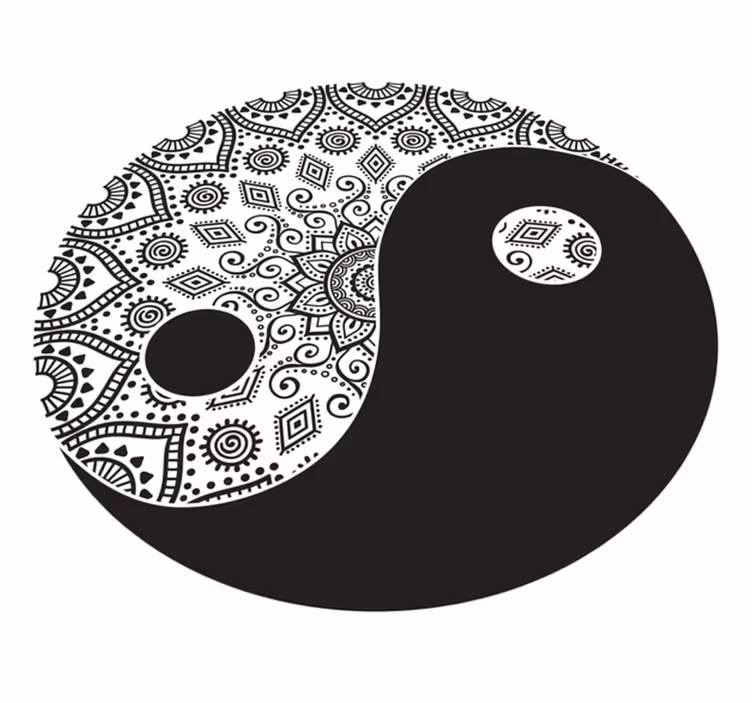 Mandala yin yang mandala vinyl szőnyeg - TenStickers