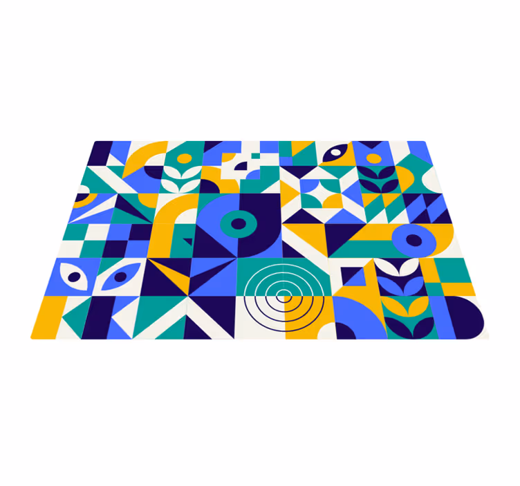 Élénk geometriai minták vinil szőnyeghez - TenStickers