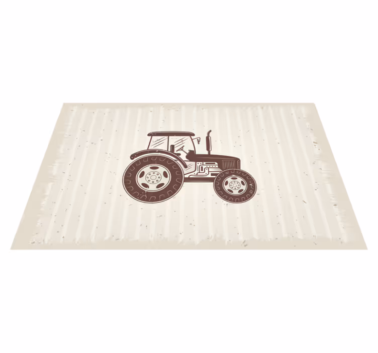 Vintage mezőgazdasági traktor vintage vinyl szőnyeg - TenStickers