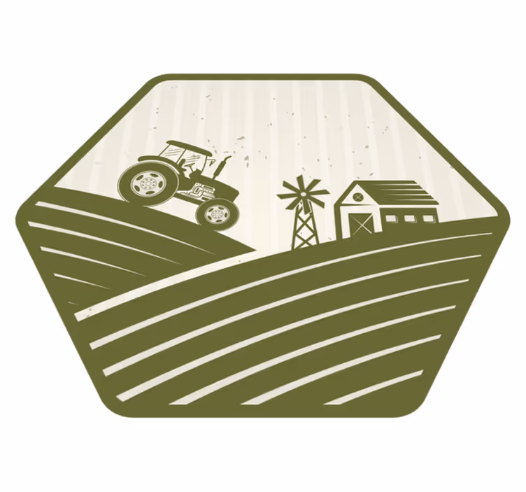 Vintage traktor és szélmalom vintage vinyl szőnyeg - TenStickers