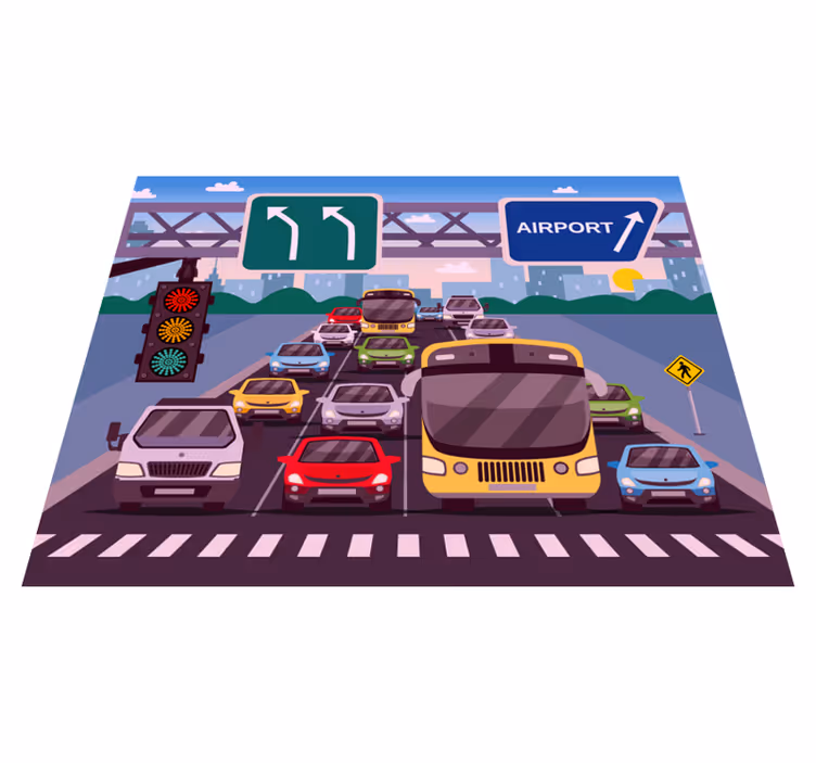 Lámpás teherautó gyerek vinil szőnyeg - TenStickers