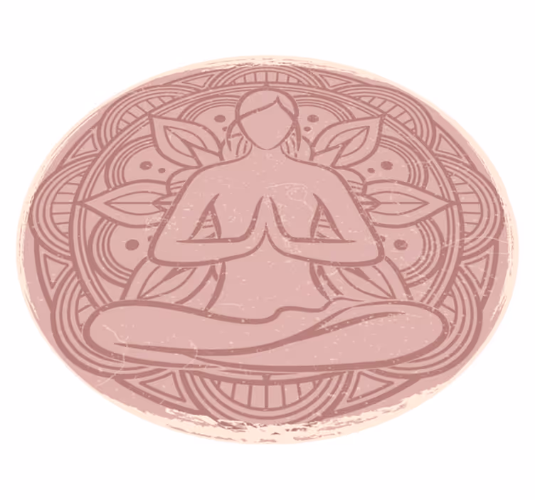 Lótusz meditációs figura virágos szőnyeg - TenStickers
