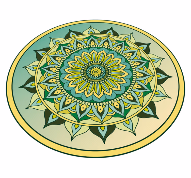 Mandala zöld ombre mandala vinyl szőnyeg - TenStickers