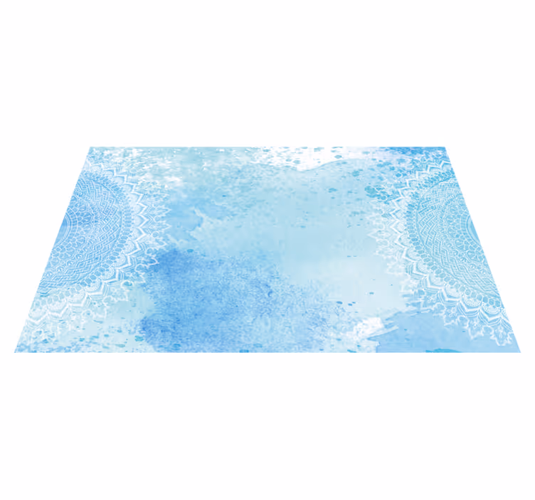 Kék akvarell mandala vinyl szőnyeg - TenStickers