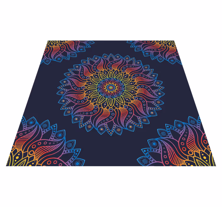 Mandala élénk színű vinilszőnyeg - TenStickers