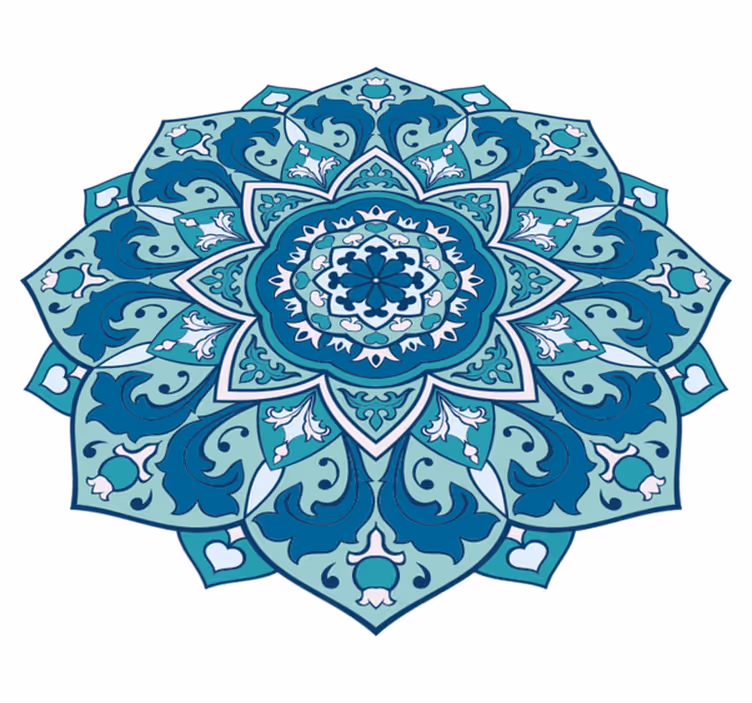 Kék elegáns minta vinil szőnyeg mandala - TenStickers